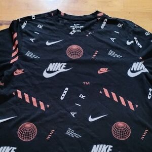 Nike Black and Orange Graphic Tee